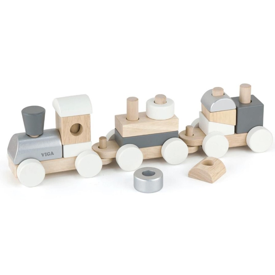 Wooden Toys Viga Montessori Toys | Stacking Train-Scandinavian