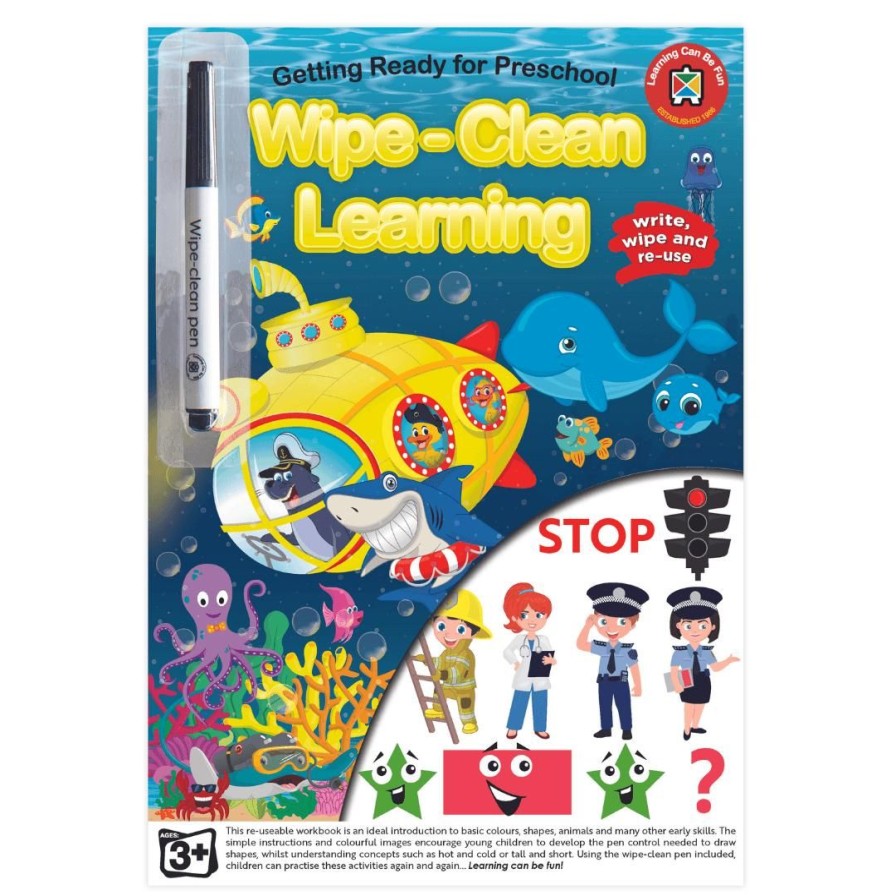 Wooden Toys ed.vantage Fine Motor Skills | Wipe-Clean Learning Book-Getting Ready For Pre School