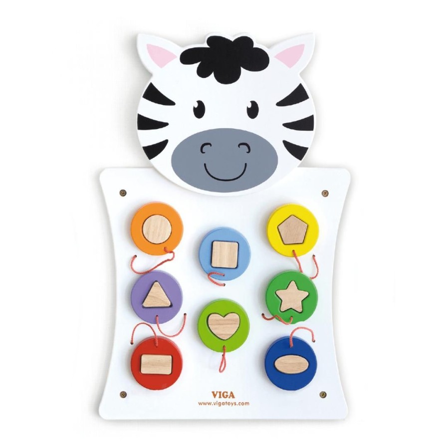 Wooden Toys Viga Animals | Wooden Zebra Wall Activity Toy