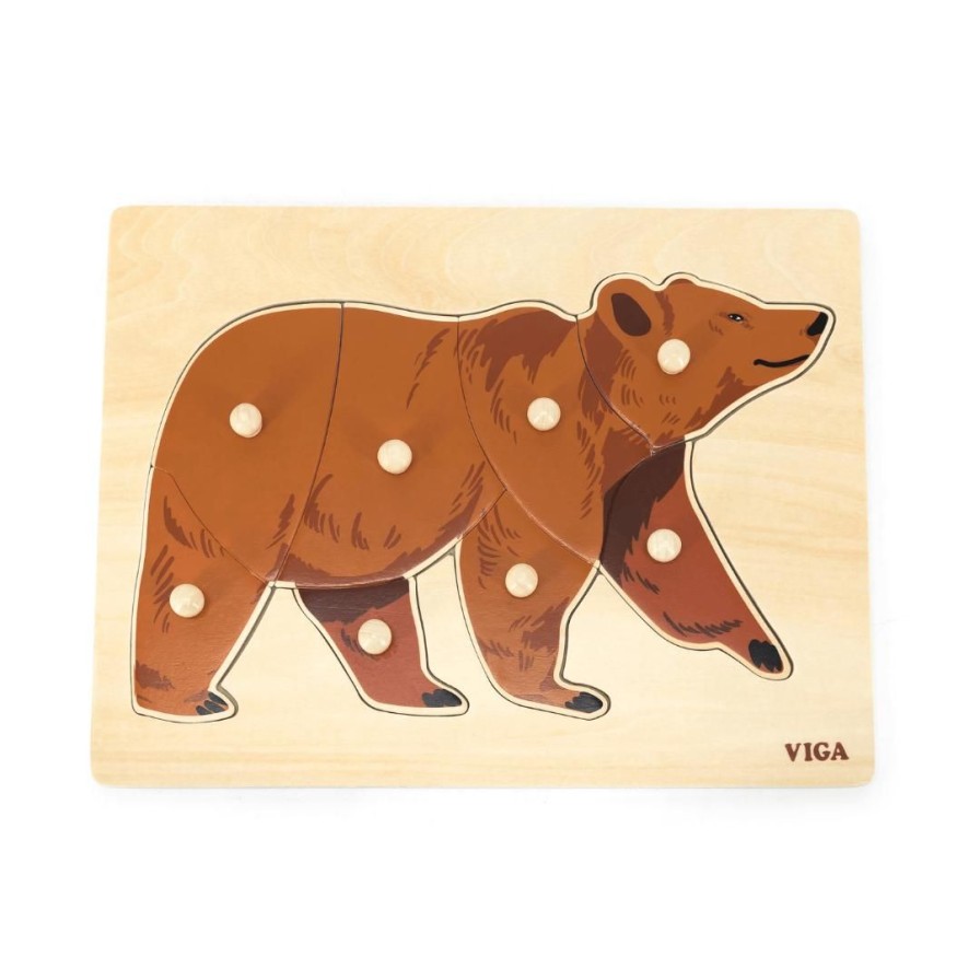 Wooden Toys Viga Montessori Toys | Montessori Wooden Puzzle-Bear