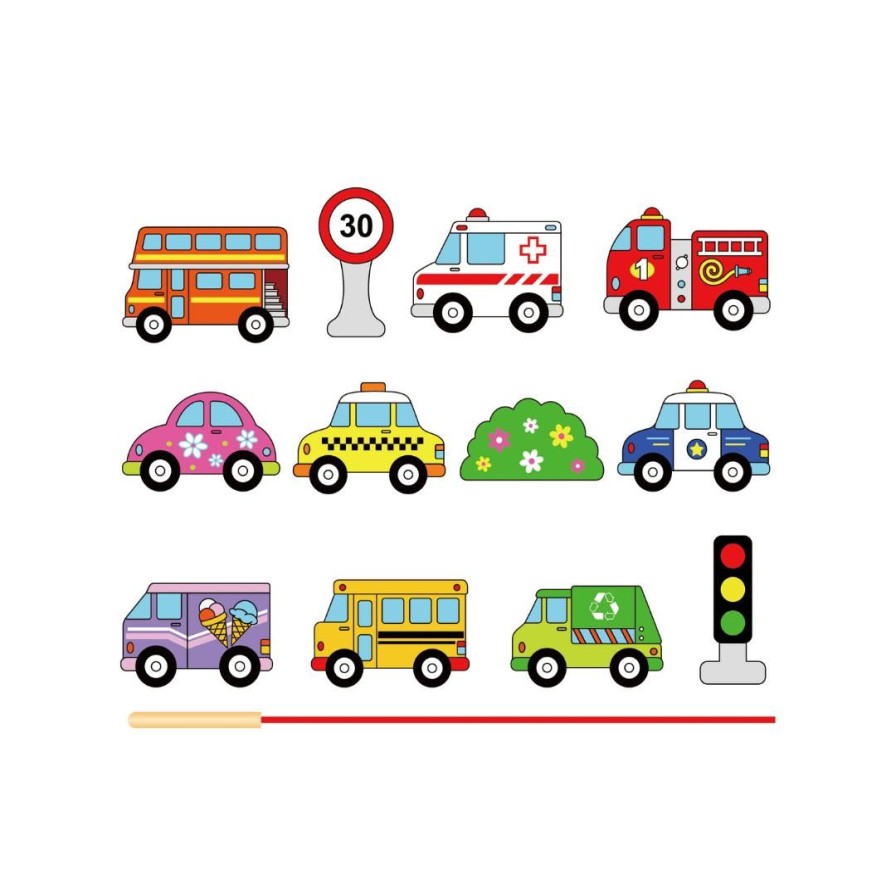 Wooden Toys Viga Building Blocks | Lacing Blocks-Vehicles