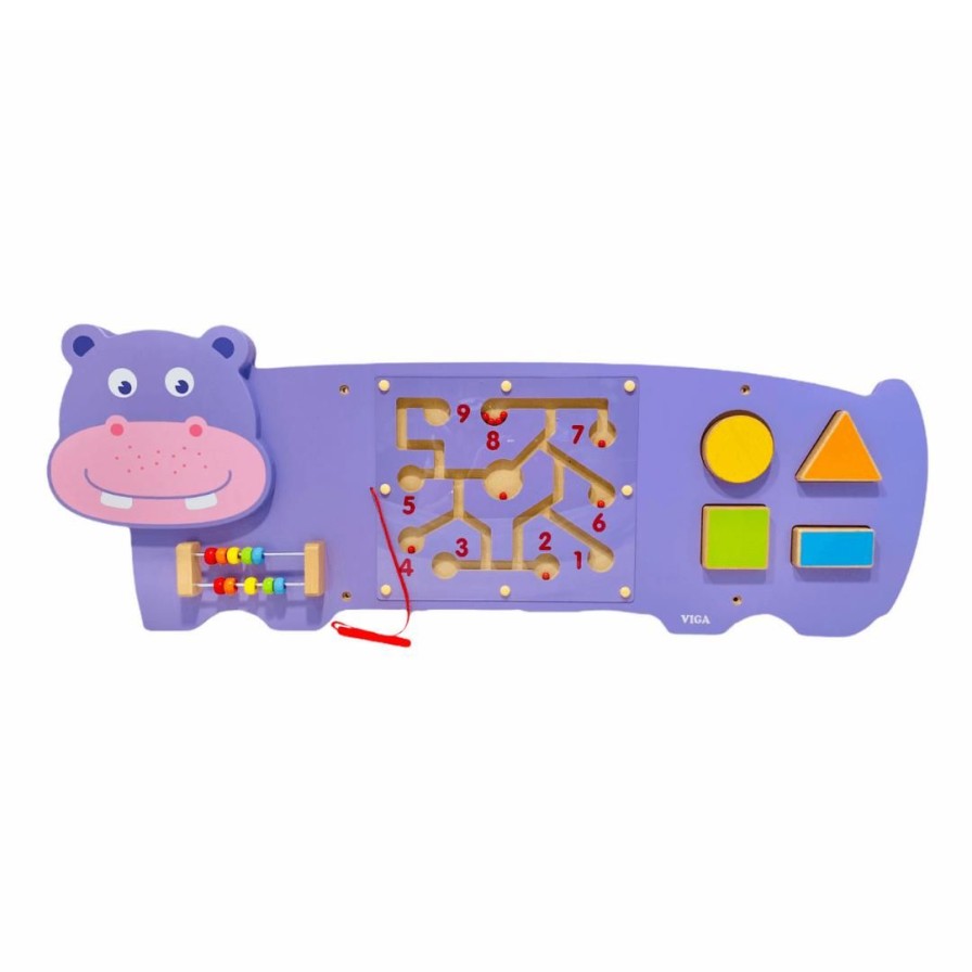 Wooden Toys Viga Shapes & Colours | Hippo Wall Activity Centre