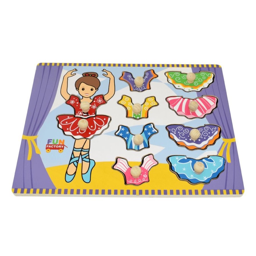 Wooden Toys Fun Factory Puzzles | Ballerina Mix N Match Puzzle