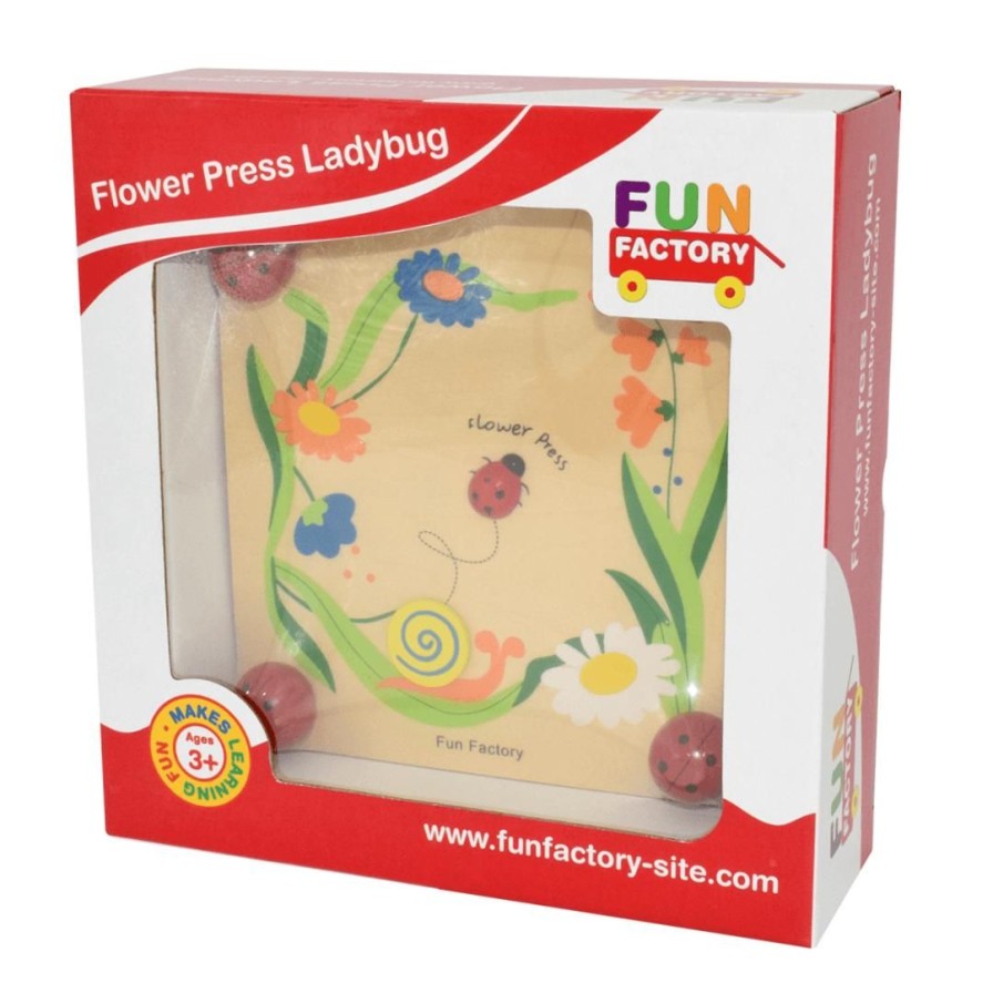 Wooden Toys Fun Factory Montessori Toys | Flower Press-Ladybug