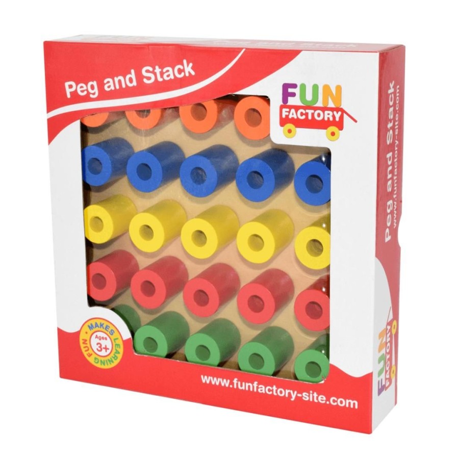 Wooden Toys Fun Factory Baby & Toddler Puzzles | Peg And Stack Board