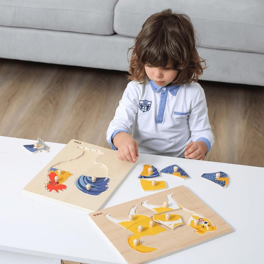 Wooden Toys Viga Jigsaw Puzzles | Montessori Wooden Puzzle-Bear