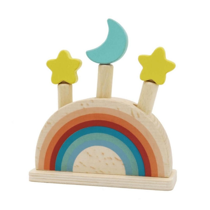 Wooden Toys Kaper Kidz Baby Toys & Teethers | Pop Up Toy-Rainbow & Stars