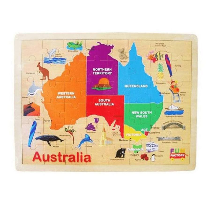 Wooden Toys Fun Factory Baby & Toddler Puzzles | Australia Map Puzzle