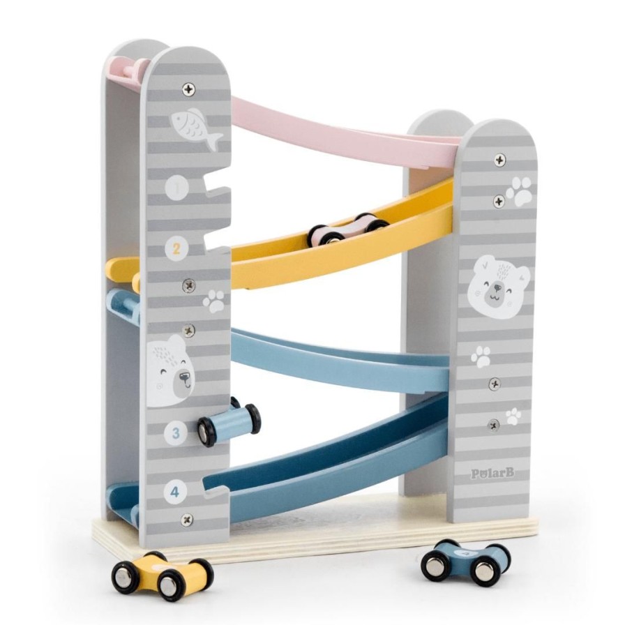 Wooden Toys Viga Fine Motor Skills | Pastel Car Slider