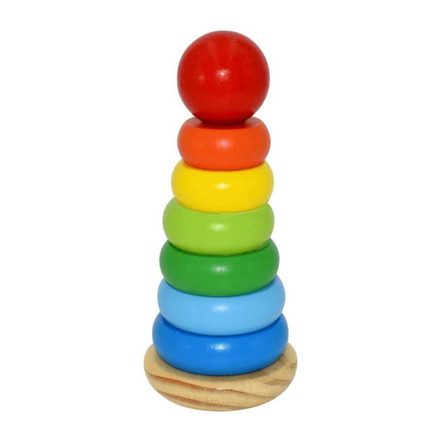 Wooden Toys Fun Factory Shapes & Colours | Rainbow Stacker