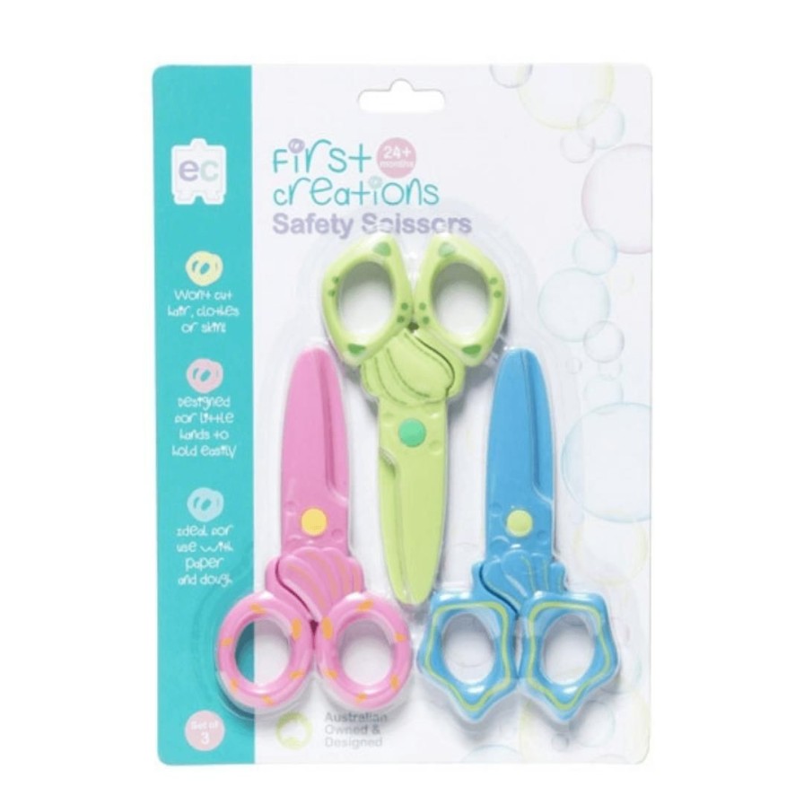 Wooden Toys ed.vantage Shapes & Colours | Safety Scissors-Set Of 3