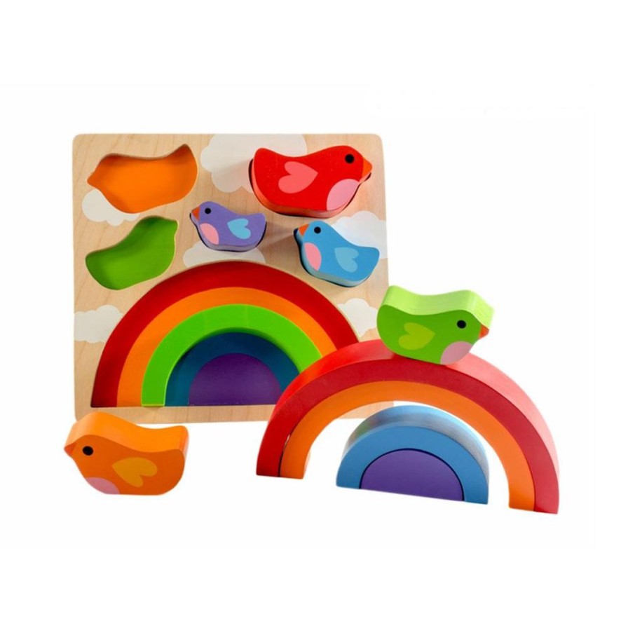 Wooden Toys Kiddie Connect Baby & Toddler Puzzles | Bird And Rainbow Puzzle