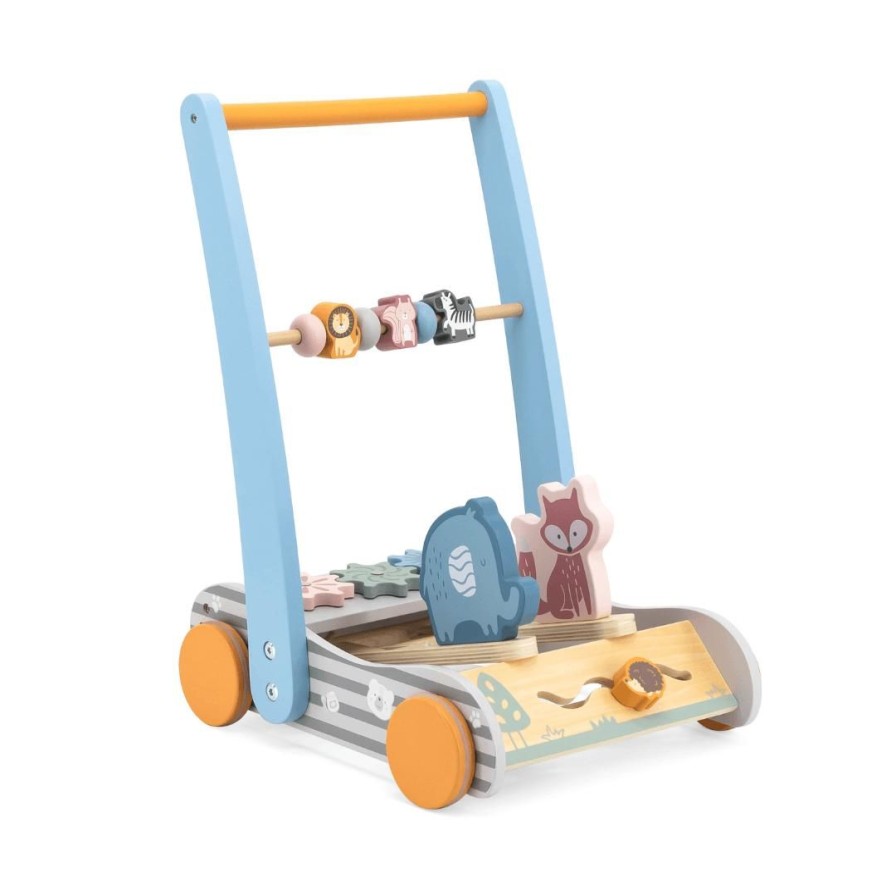 Wooden Toys Viga Building Blocks | Pastel Wooden Animal Walker