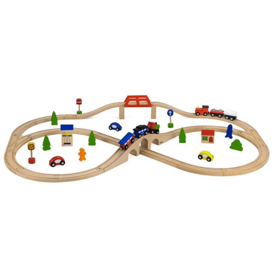 Wooden Toys Viga Pretend Play | Train Set-49 Pieces