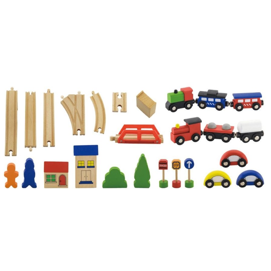 Wooden Toys Viga Pretend Play | Train Set-49 Pieces