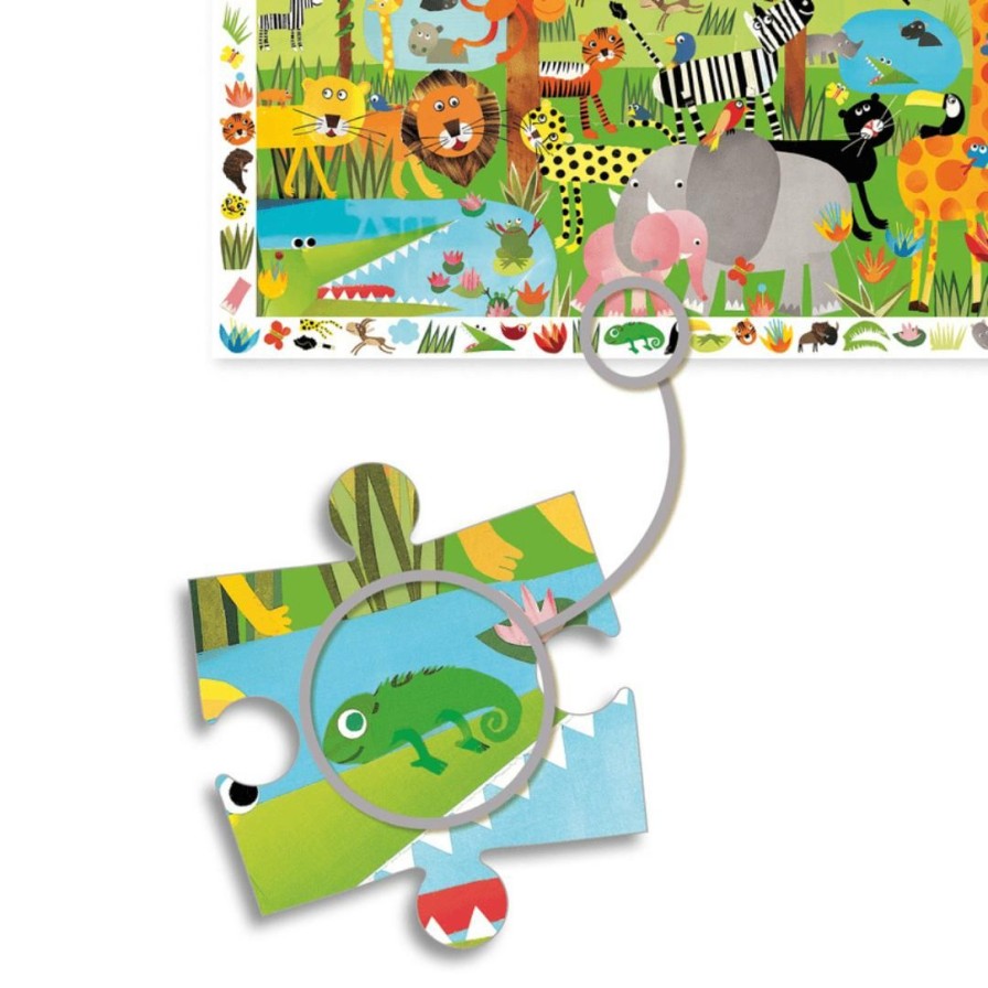 Wooden Toys Djeco Animals | Jungle Observation Puzzle-35 Pieces