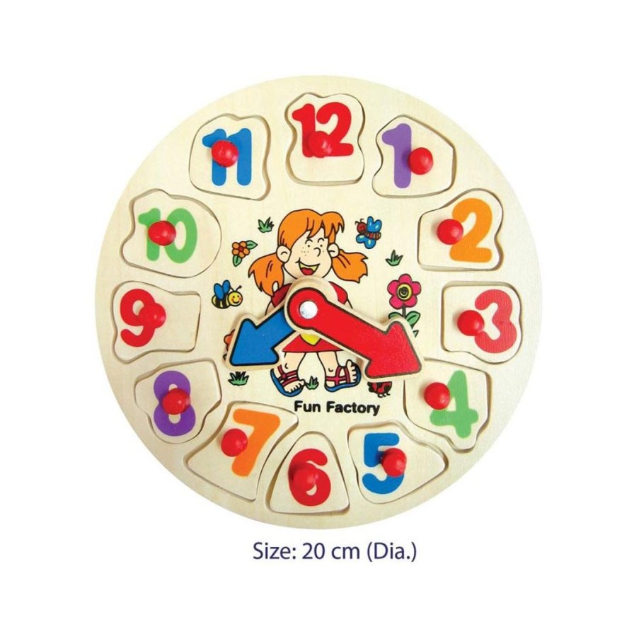 Wooden Toys Fun Factory Puzzles | Puzzle Clock-Garden Girl