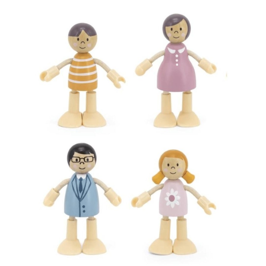 Wooden Toys Viga Pretend Play | Pastel Doll Family-4 Pce