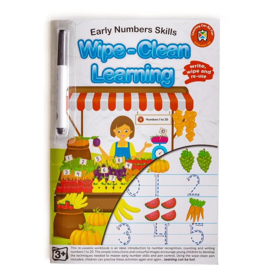 Wooden Toys ed.vantage Literacy Toys | Wipe-Clean Learning Book-Early Number Skills