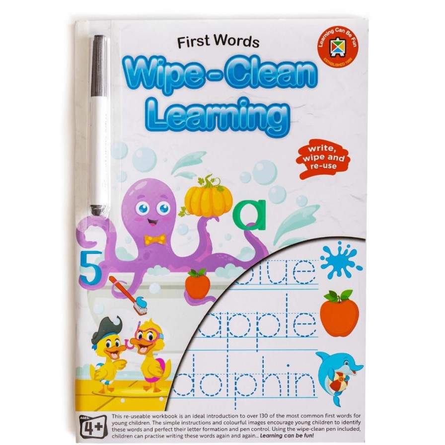 Wooden Toys ed.vantage Literacy Toys | Wipe-Clean Learning Book-First Words