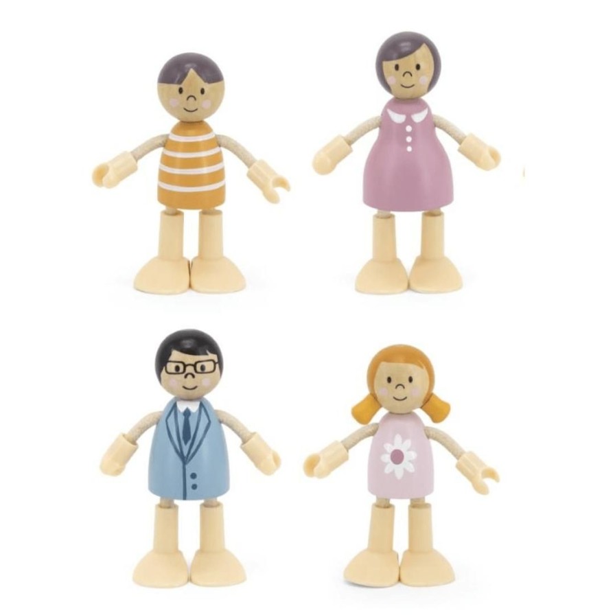 Wooden Toys Viga Fine Motor Skills | Pastel Doll Family-4 Pce