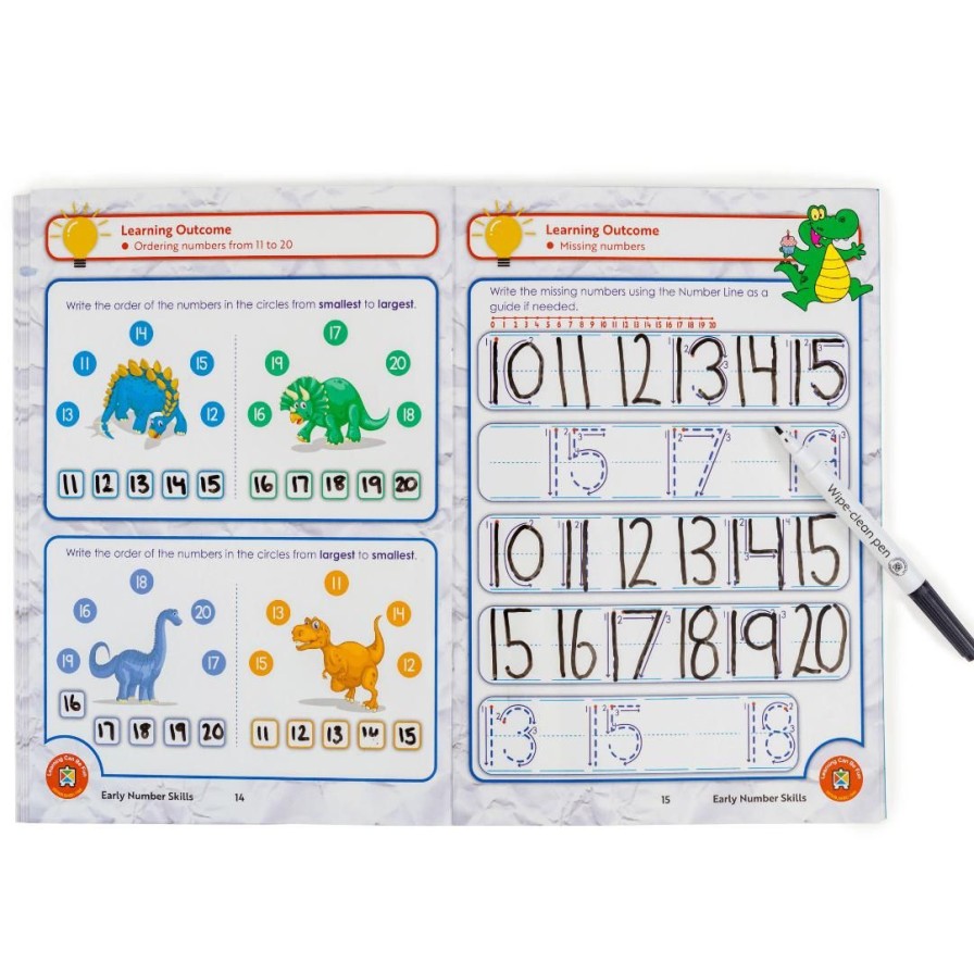 Wooden Toys ed.vantage Numeracy | Wipe-Clean Learning Book-Early Number Skills