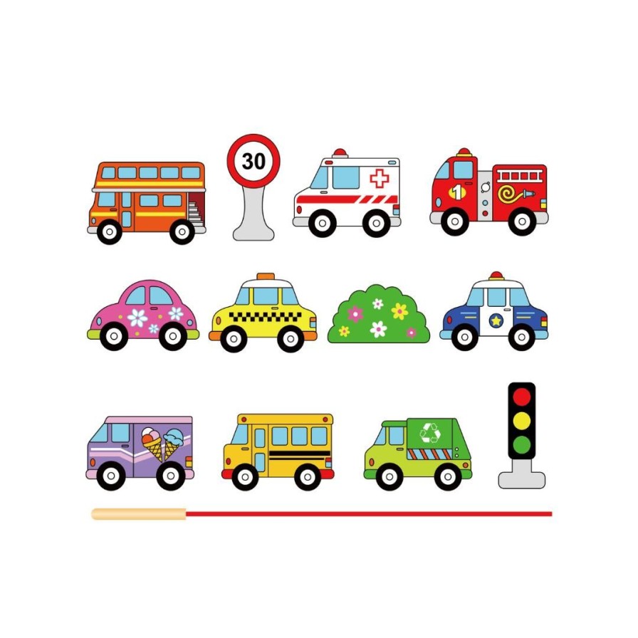 Wooden Toys Viga Montessori Toys | Lacing Blocks-Vehicles