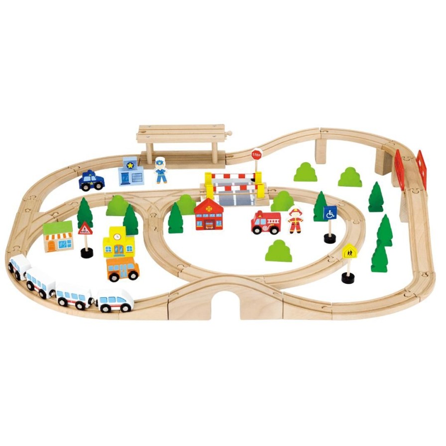 Wooden Toys Viga Pretend Play | Train Set-90 Pieces