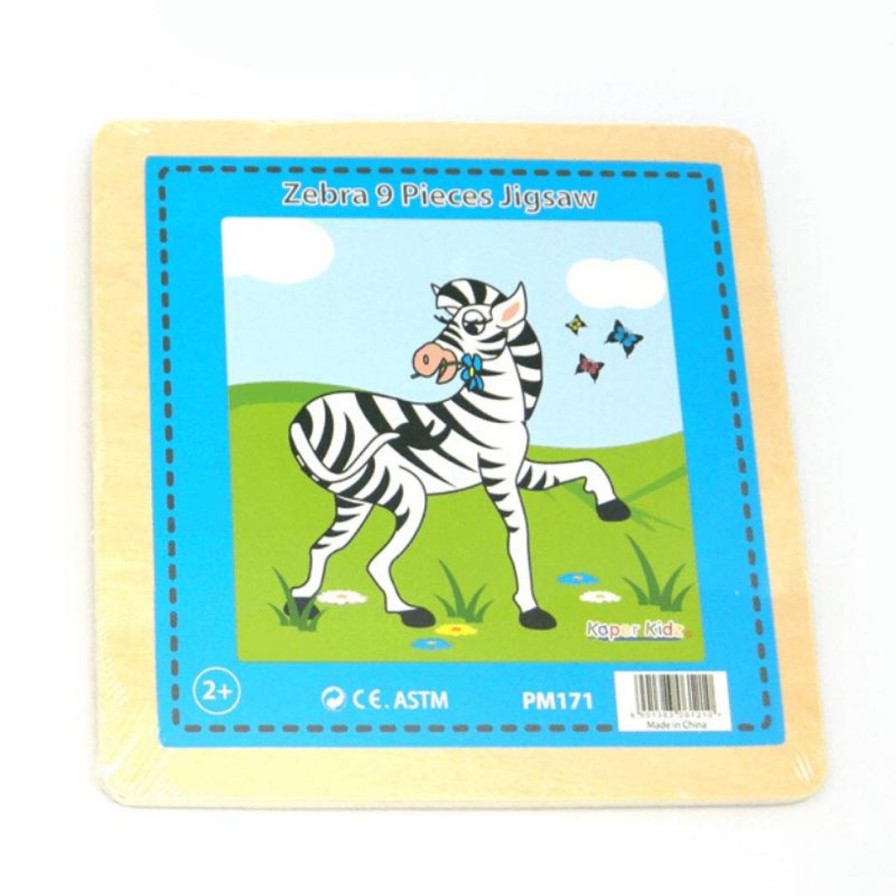 Wooden Toys Kaper Kidz Puzzles | Zebra Puzzle-9 Piece