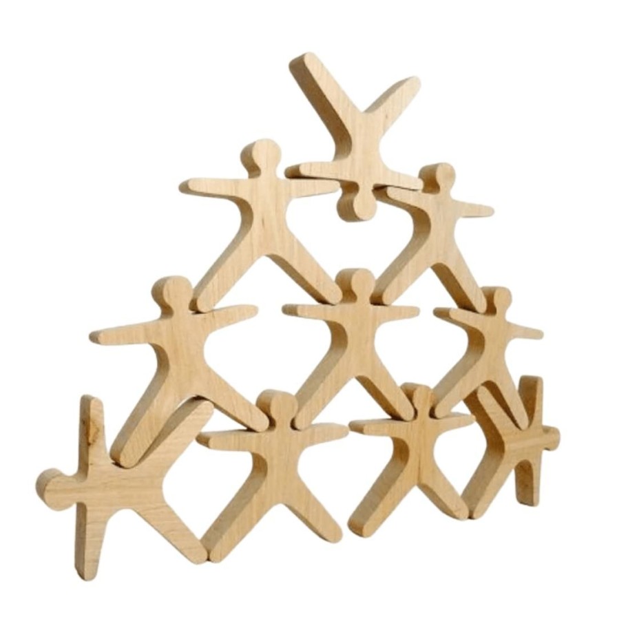 Wooden Toys Fun Factory Montessori Toys | Balancing Acrobat People-10 Pieces