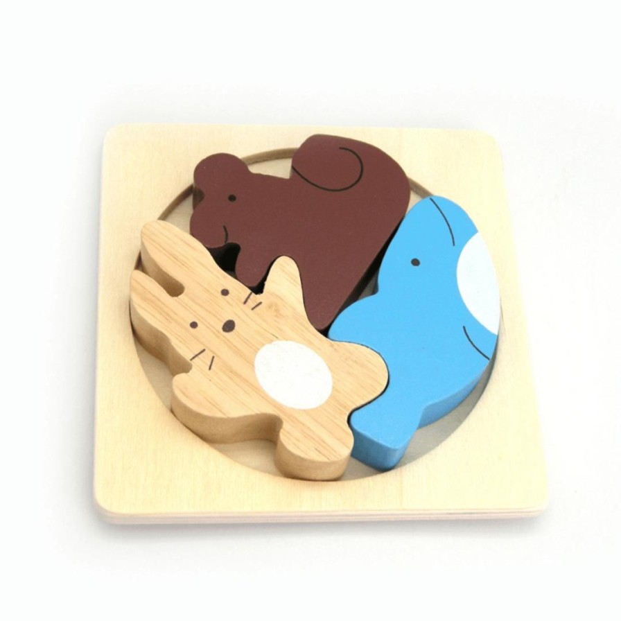 Wooden Toys Kaper Kidz Puzzles | Stacking Animal Friends Puzzle