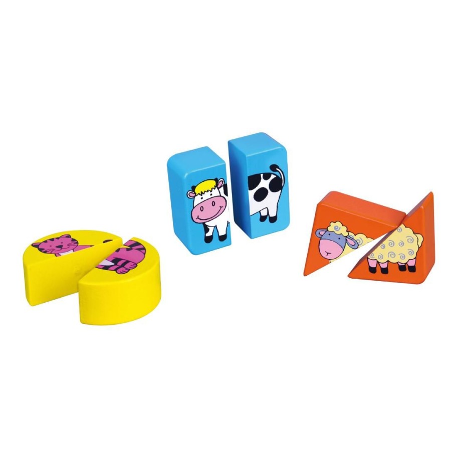 Wooden Toys Viga Jigsaw Puzzles | Block Shape Animal Puzzle