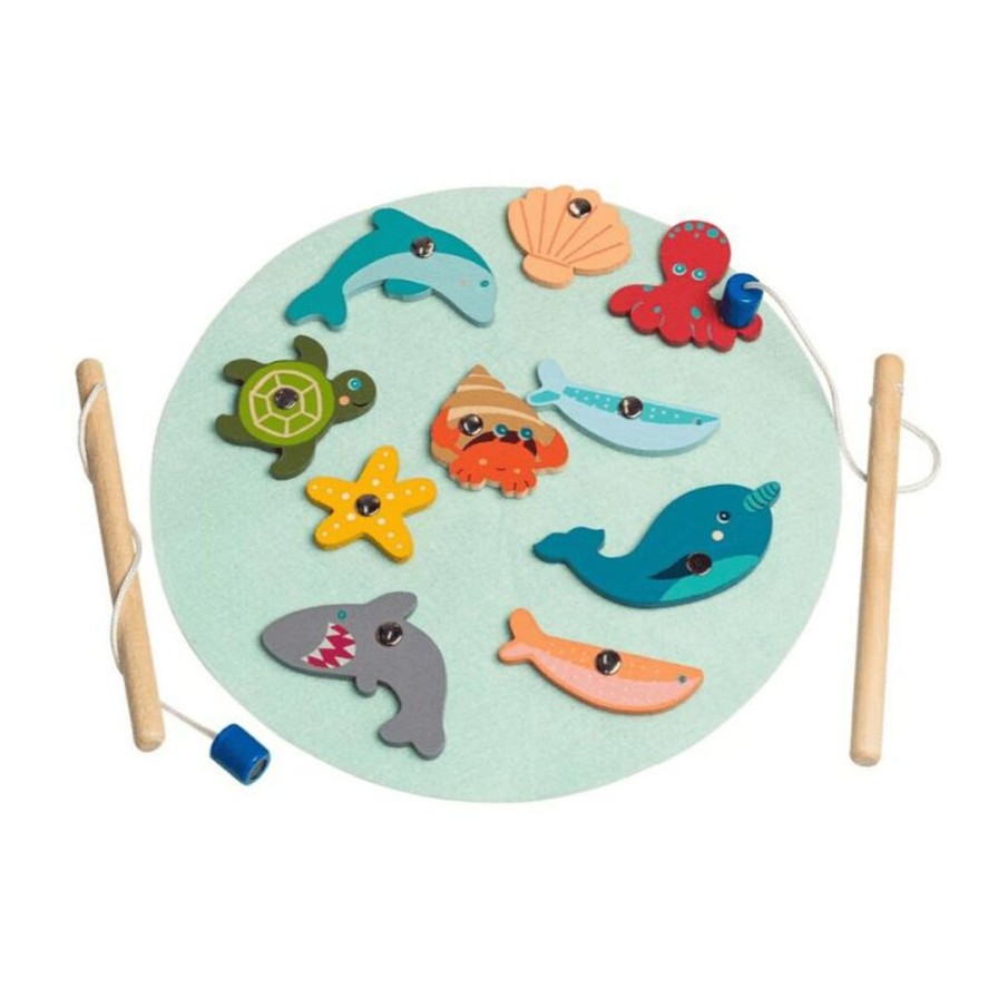 Wooden Toys Kaper Kidz Fine Motor Skills | Wooden Pastel Fishing Game