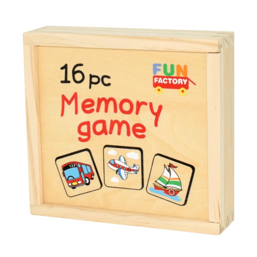 Wooden Toys Fun Factory Board Games & Activities | Transport Memory Game-16 Piece