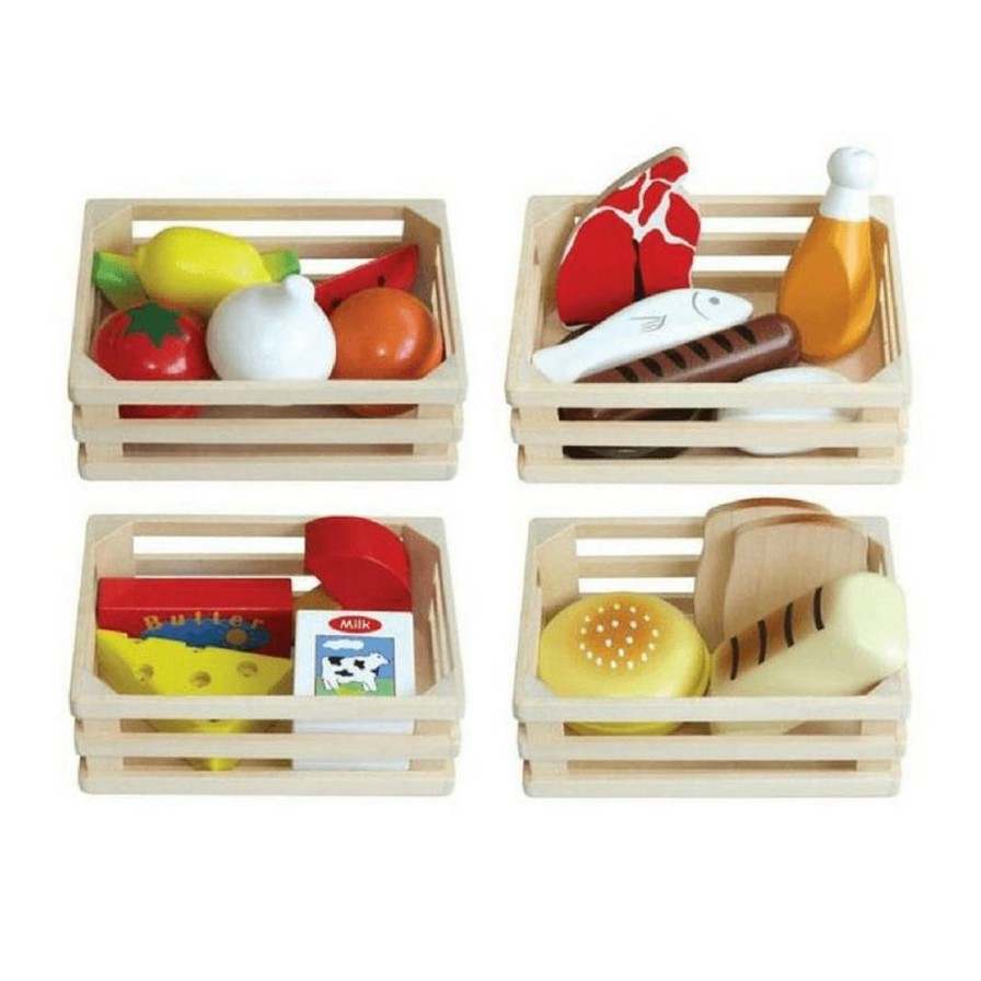 Wooden Toys Fun Factory Montessori Toys | 4 In 1-Food Crates