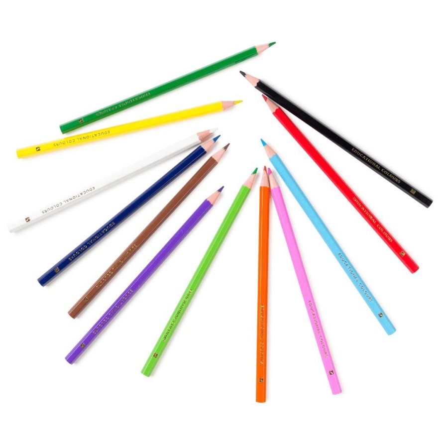 Wooden Toys ed.vantage Arts & Crafts | Colouring Pencil Washable-Set Of 12