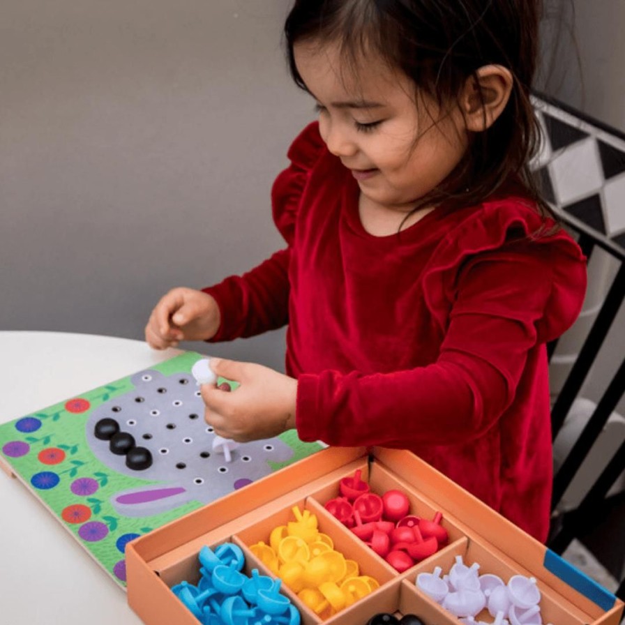 Wooden Toys Djeco Fine Motor Skills | Primo Mosaico-Pattern Peg Board