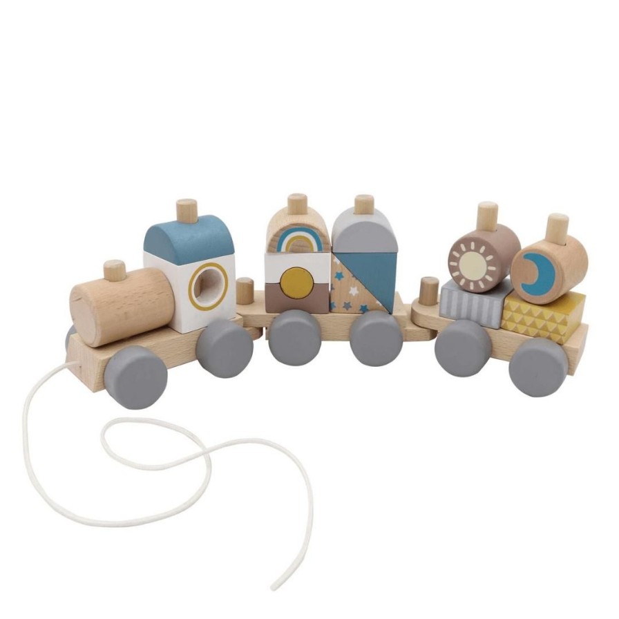 Wooden Toys Kaper Kidz Building Blocks | Pull Along Stacking Block Train