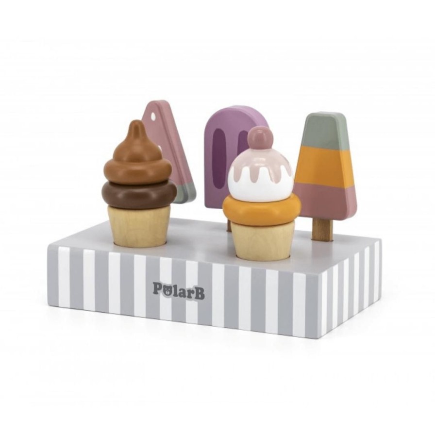 Wooden Toys Viga Kitchen & Food Sets | Popsicle And Ice Cream Set-5 Piece