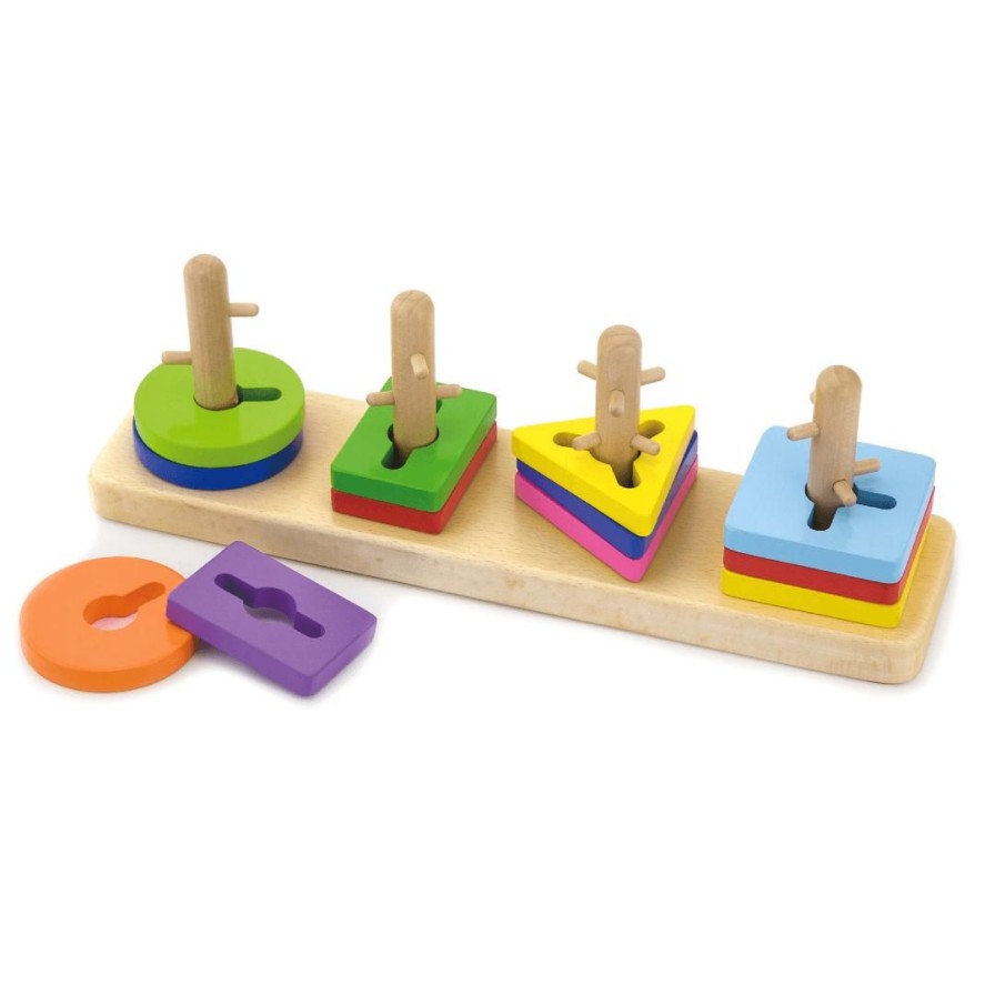 Wooden Toys Viga Stacking Toys | Twisting Peg Puzzle