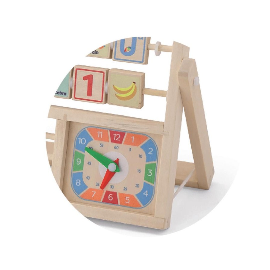 Wooden Toys Viga Numeracy | Alphabet Abacus With Clock