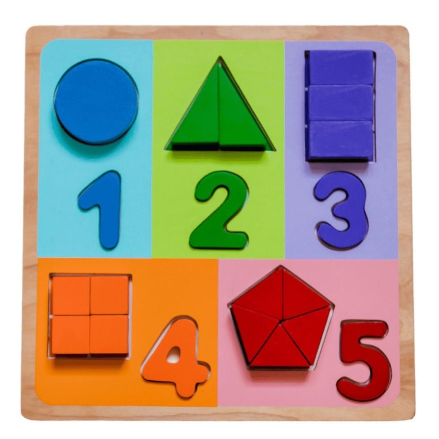 Wooden Toys Kaper Kidz Jigsaw Puzzles | Chunky Jigsaw Number And Fraction Puzzle