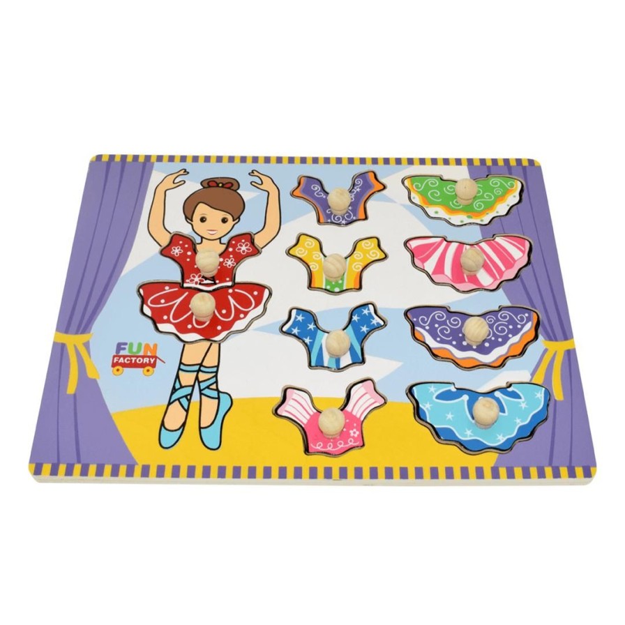 Wooden Toys Fun Factory Jigsaw Puzzles | Ballerina Mix N Match Puzzle