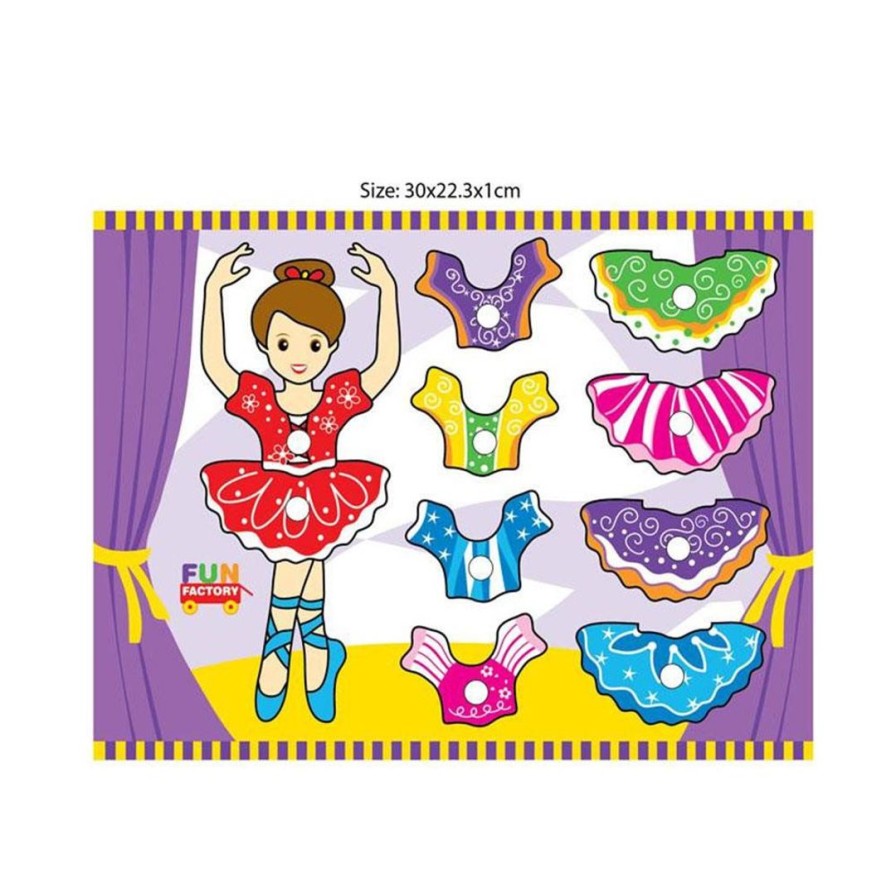 Wooden Toys Fun Factory Jigsaw Puzzles | Ballerina Mix N Match Puzzle