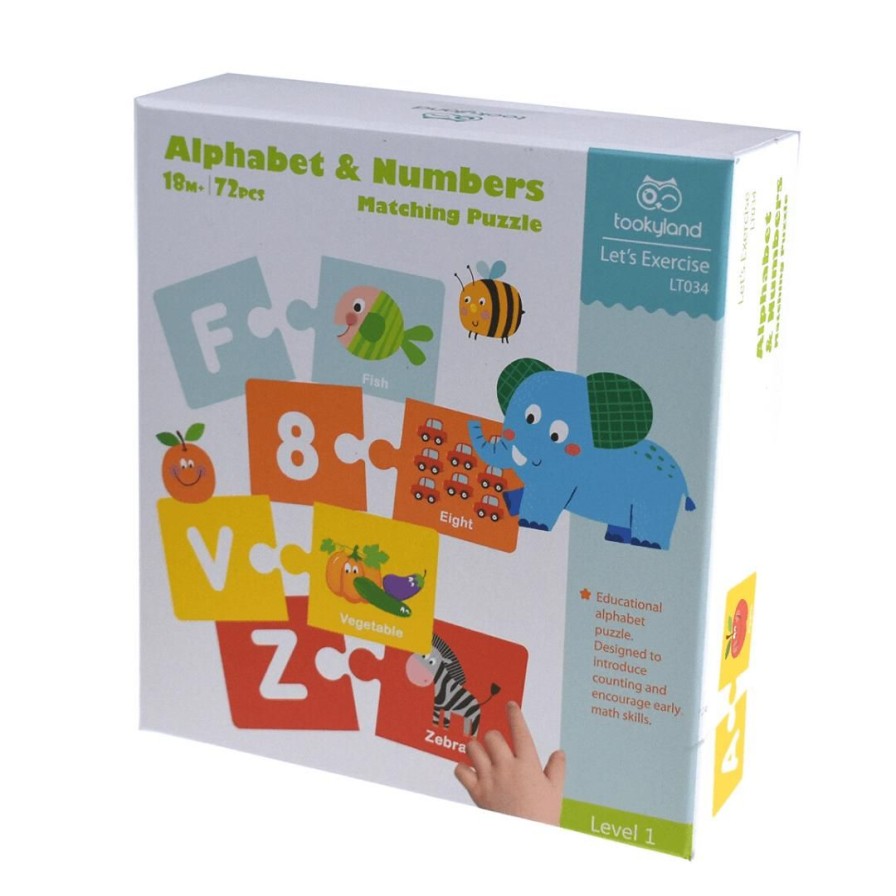 Wooden Toys Tooky Land Numeracy | Alphabet & Number Matching Puzzle-72 Pieces