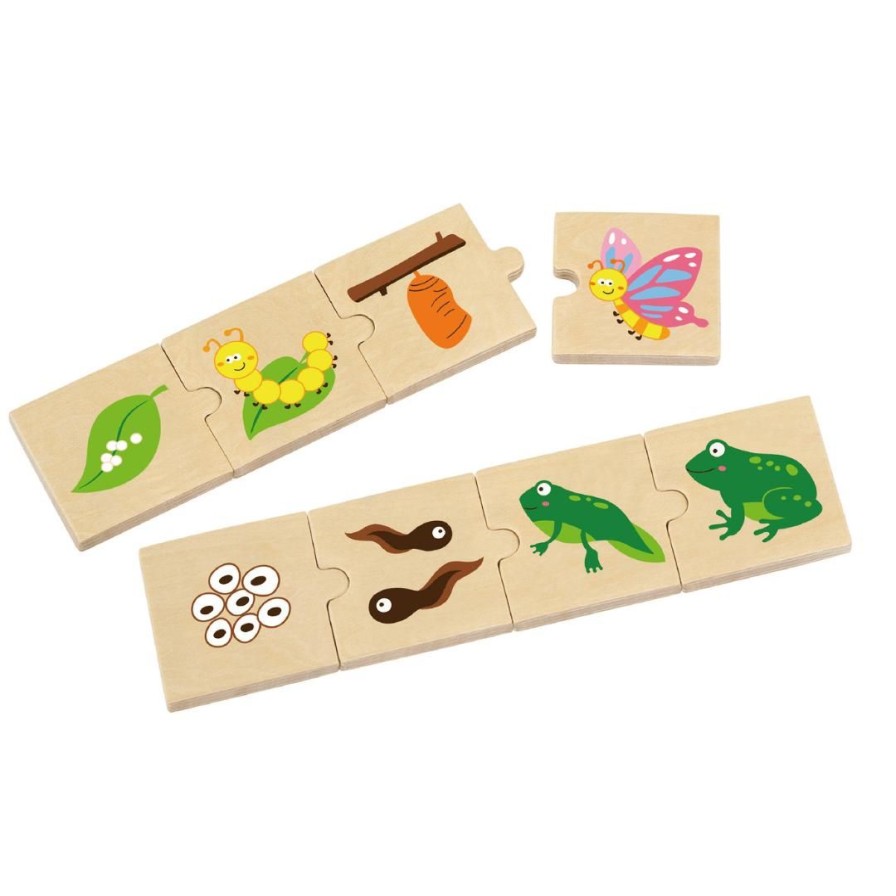 Wooden Toys Viga Baby & Toddler Puzzles | Wooden Lifecycle Puzzle Set