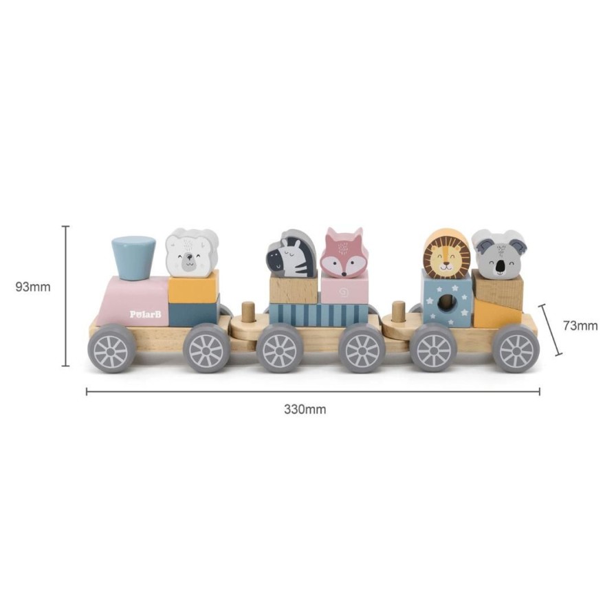 Wooden Toys Viga Stacking Toys | Pastel Animal Stacking Train