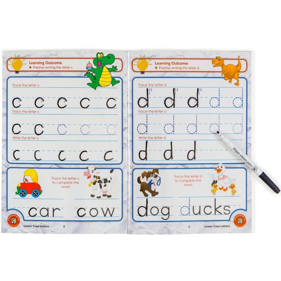 Wooden Toys ed.vantage Literacy Toys | Wipe-Clean Learning Book-Lower Case Letters