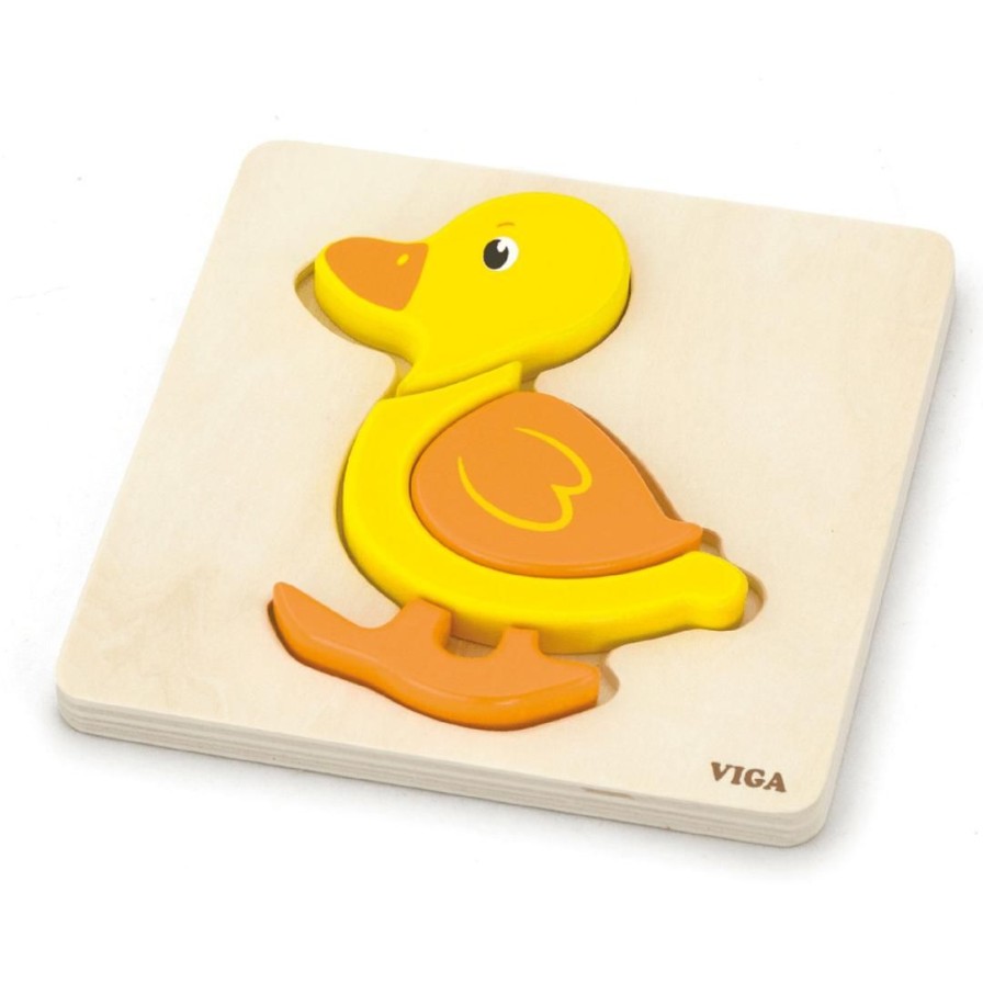 Wooden Toys Viga Jigsaw Puzzles | Mini Block Puzzle-Duck