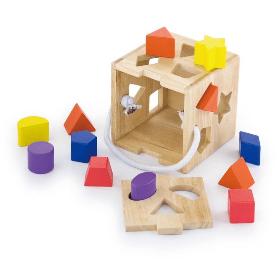 Wooden Toys Viga Stacking Toys | Shape Sorter With 12 Blocks